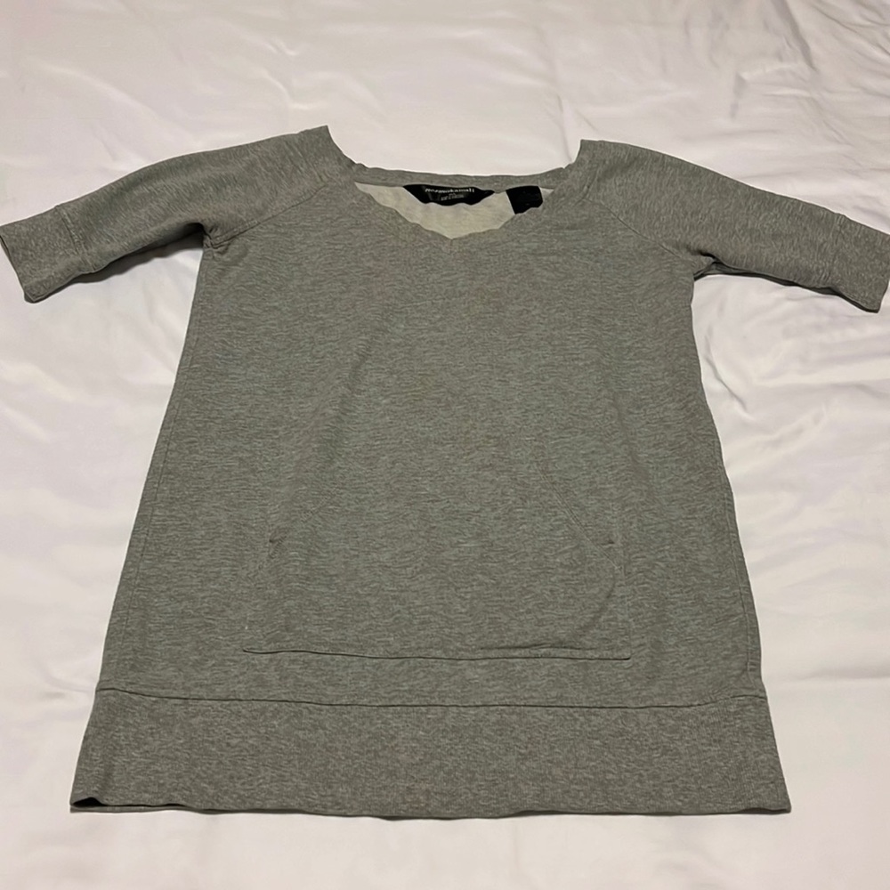 Norma Kamali gray short sleeve sweatshirt